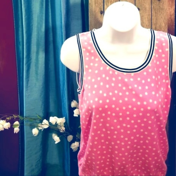 Talbots Tops - TALBOTS Tank Shell ~ Polkadots kick it Pink